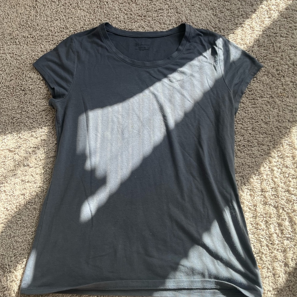Gray Fitted Cap Sleeve T-Shirt